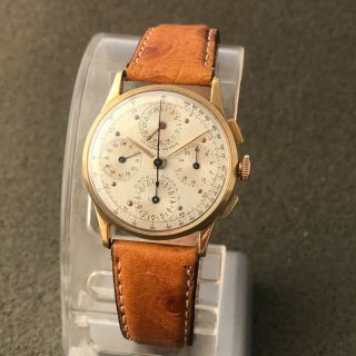 VINTAGE UNIVERSAL GENEVE DATO COMPAX CHRONOGRAPH REF 12495 SOLID GOLD 18K CASE 2