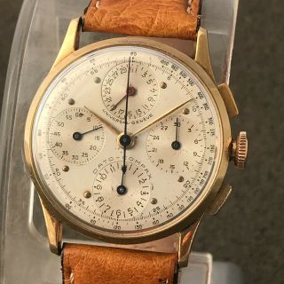 VINTAGE UNIVERSAL GENEVE DATO COMPAX CHRONOGRAPH REF 12495 SOLID GOLD 18K CASE 3