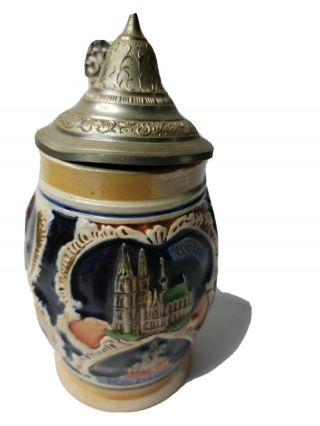 Antique Vintage West German Beer Stein Made In Germany 6 Inches Tall