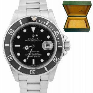 1987 Triple Zero Rolex Submariner Date Black Stainless Steel 40mm Watch 168000