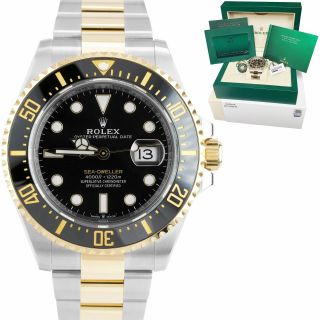 April 2021 Rolex Sea - Dweller 43mm Two - Tone Yellow Gold Black Watch 126603