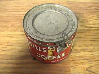 Vintage Hills Bros 1/2 Pd.  Coffee Can With Key