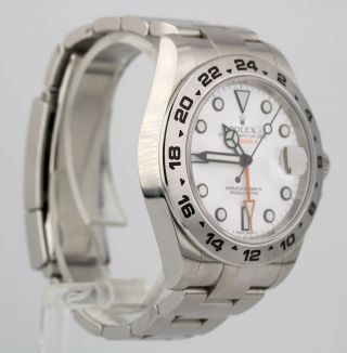 Rolex Explorer II 42mm Polar White Orange Stainless Steel GMT Date Watch 216570 4