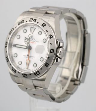 Rolex Explorer II 42mm Polar White Orange Stainless Steel GMT Date Watch 216570 5