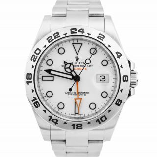 Rolex Explorer II 42mm Polar White Orange Stainless Steel GMT Date Watch 216570 6