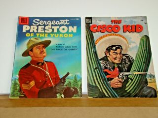 Two (2) Vintage Comics Sergeant Preston Of The Yukon 20 And The Cisco Kid 23