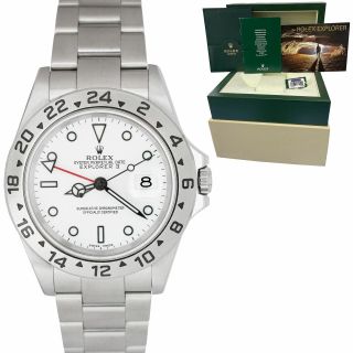 No Holes Rolex Explorer Ii Polar Steel White Z Serial 40mm Gmt 16570 Watch Box