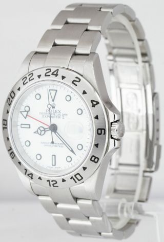 NO HOLES Rolex Explorer II Polar Steel White Z SERIAL 40mm GMT 16570 Watch BOX 2
