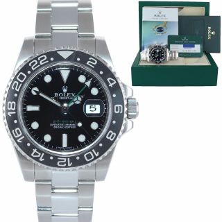2015 Rsc Papers Rolex Gmt Master Ii 116710ln Steel Ceramic Black Ceramic Watch
