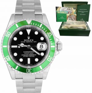 Nos Stickered Rolex Submariner Date Green Kermit 50th Ann.  16610 Lv Watch