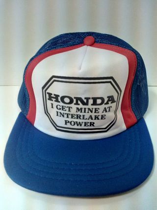 Vintage Honda " I Get Mine At Interlake Power " Hat Cap