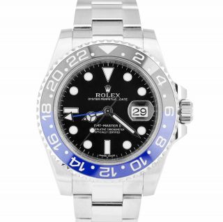 Rolex Gmt - Master Ii Batman Blue Black 40mm Watch Stainless Steel 116710 Blnr