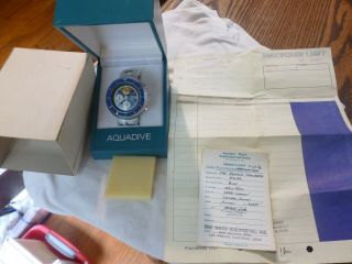 Rare Aquadive Caribbean 50mm Automatic Chronograph Watch 7750 Day Date Box Paper