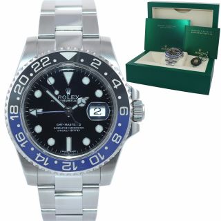 Discontinued Rolex Gmt Master Ii 116710 Blnr Steel Ceramic Batman Blue Watch Box