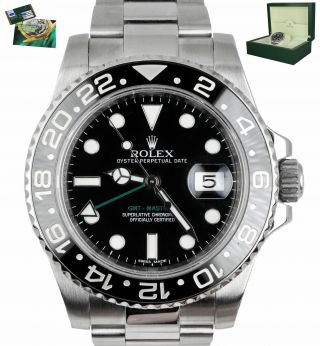 2008 Rolex Gmt - Master Ii Black Stainless Steel 40mm Ceramic 116710 Ln Watch