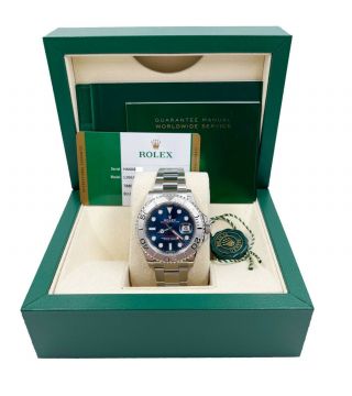 Rolex Yacht Master 40mm 126622 Blue Dial Platinum Stainless Box Paper