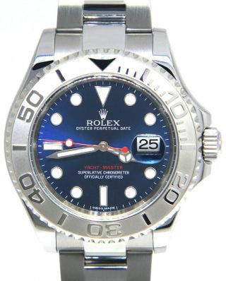 Rolex Yacht - Master Steel & Platinum Blue Dial 40mm Watch Box/papers 