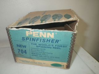 Vintage Penn Fishing Reel Box Only.  Spinfisher 704