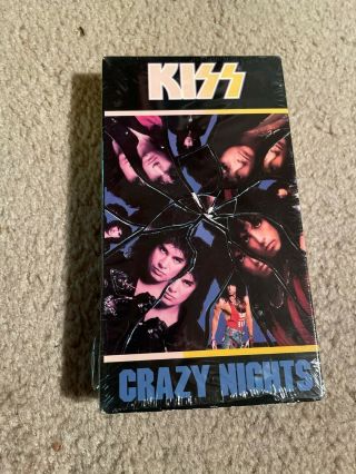 Vintage 80s Rock Band Kiss Crazy Nights Vhs Video Tape With Jacket Gene Simmons