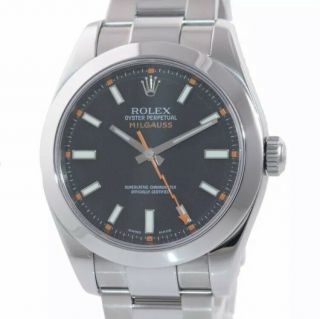 Rolex Milgauss 116400 Stainless Steel Black Dial 40mm Watch and Box 3