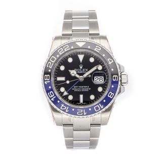 Rolex Gmt - Master Ii Batman Auto Steel Mens Oyster Bracelet Watch 116710blnr