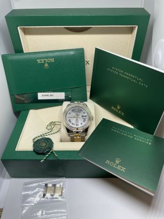 Rolex Datejust 41 Steel Yellow Gold Wimbledon Oyster Bracelet Watch 126303