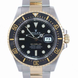 2021 Partial Stickers Rolex Sea - Dweller 43mm 126603 Two - Tone Yellow Gold Watch