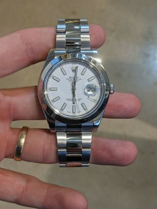 Rolex Datejust Ii 41mm 116300 Stainless Steel White Index Dial Bracelet Watch