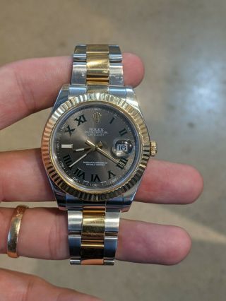 Rolex Datejust Ii 41mm 116333 Stainless/yellow Gold Slate Dial Bracelet Watch