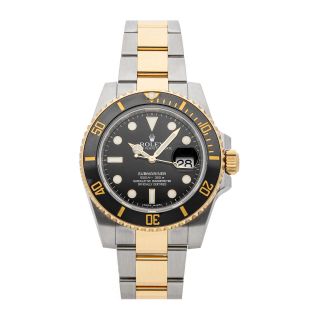 Rolex Submariner Date Auto 40mm Steel Yellow Gold Mens Bracelet Watch 116613ln