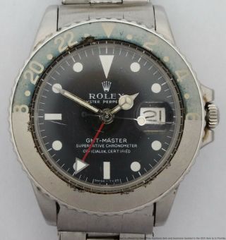 Barn Find Rolex Gmt Master 1675 Vintage Mens Steel Watch