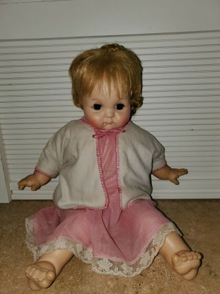 Vintage Madame Alexander Blonde Mary Mine Baby Doll 1977 20 Inches Clothes