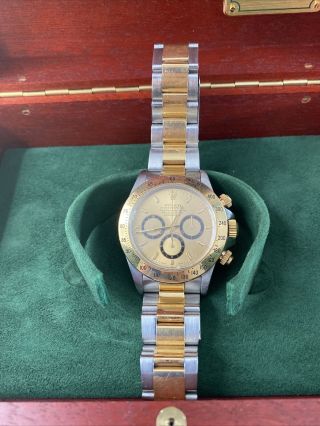 Rolex Daytona Chronograph 18k Yellow Gold/steel Champagne Dial Watch