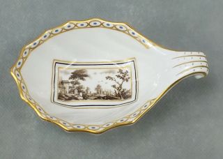 Antique Vintage Richard Ginori Porcelain Spoon Rest Scalloped Made In Italy