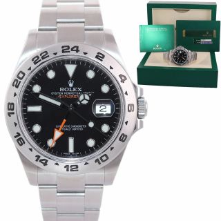 Papers Rolex Explorer Ii 42mm 216570 Black Dial Steel Gmt Date Watch Box