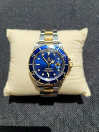 Rolex Submariner Blue 16613 18k Yellow Gold And Stainless Steel