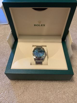 2021 Rolex Milgauss W/everything 116400gv Z - Blue Dial Green Sapphire