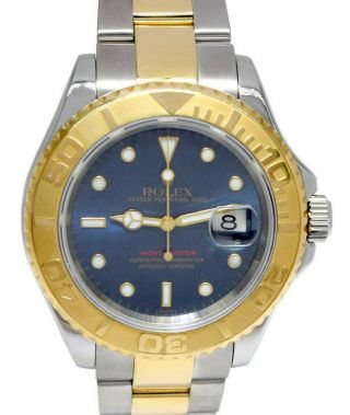 Rolex Yacht - Master 18k Yellow Gold & Steel Blue Dial Mens 40mm Watch F 16623