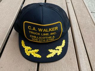C.  A.  Walker Truck Line Large Patch Admiral Hat Snapback Mesh Trucker Farmer Hat