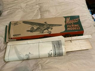 Megows Monocoupe Rubber Power Vintage Balsa Model Airplane Kit