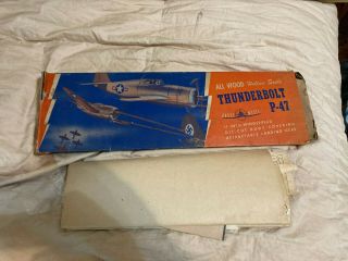 Hobby Model P - - 47 Thunderbolt Rubber Power Vintage Balsa Model Airplane Kit