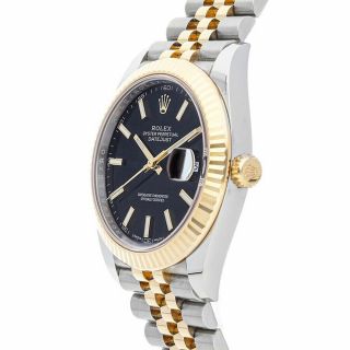 Rolex Datejust 41 Steel 18K Yellow Gold Black Dial Automatic Mens Watch 126333 3