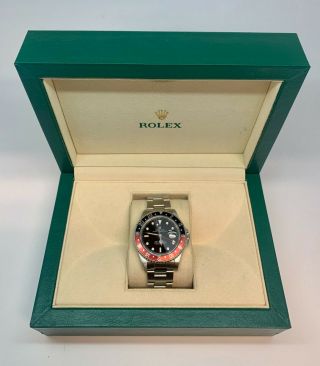 Rolex Gmt - Master Ii " Coke " 16710 Black Dial 40mm Stainless Steel 1989