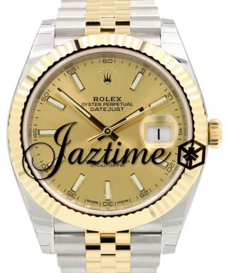 Rolex Datejust 41 Yellow Gold / Steel Champagne Index Jubilee 126333