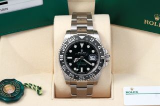 Rolex 2020 Gmt - Master Ii Black Oyster Box/papers/card 116710ln 116710 Steel