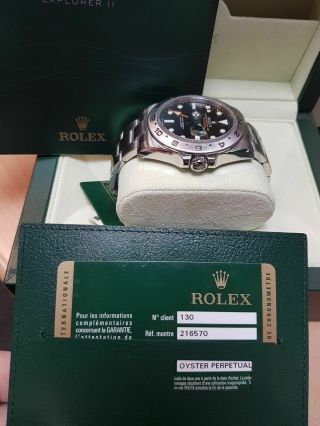 Pre - Owned Rolex Explorer Ii Black Dial Mens Steel Watch 216570
