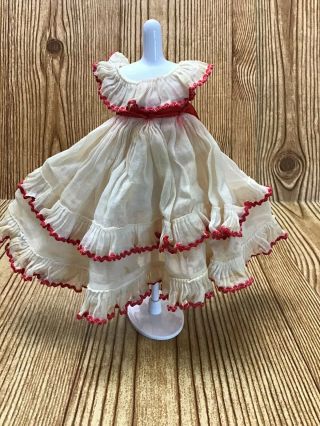 Vintage Madame Alexander Doll Alexander - Kin’s Wendy Dress Red White Tagged