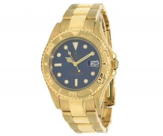 1995 Rolex Yachtmaster Mid - Size 68628,  35mm,  18k Yellow Gold,  Blue Dial
