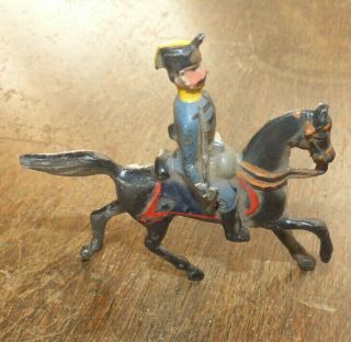 Vintage Antique Lead Toy Soldier On Horse Soldier.