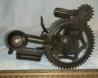Antique Deep Wheel Hudson Cast Iron Apple Peeler Parer No Sliding Clamp Plate